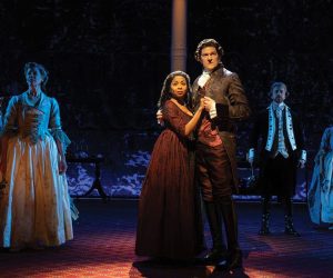 Scene from Sally and Tom, featuring Sheria Irving as Sally Hemmings and Gabriel Ebert as Thomas Jefferson. Photo by Joan Marcus.