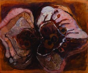 Reina Sugihara, Two, 2024, oil on board. Courtesy of the artist, MISAKO & ROSEN gallery and Arcadia Missa gallery; photo by Kei Okano.