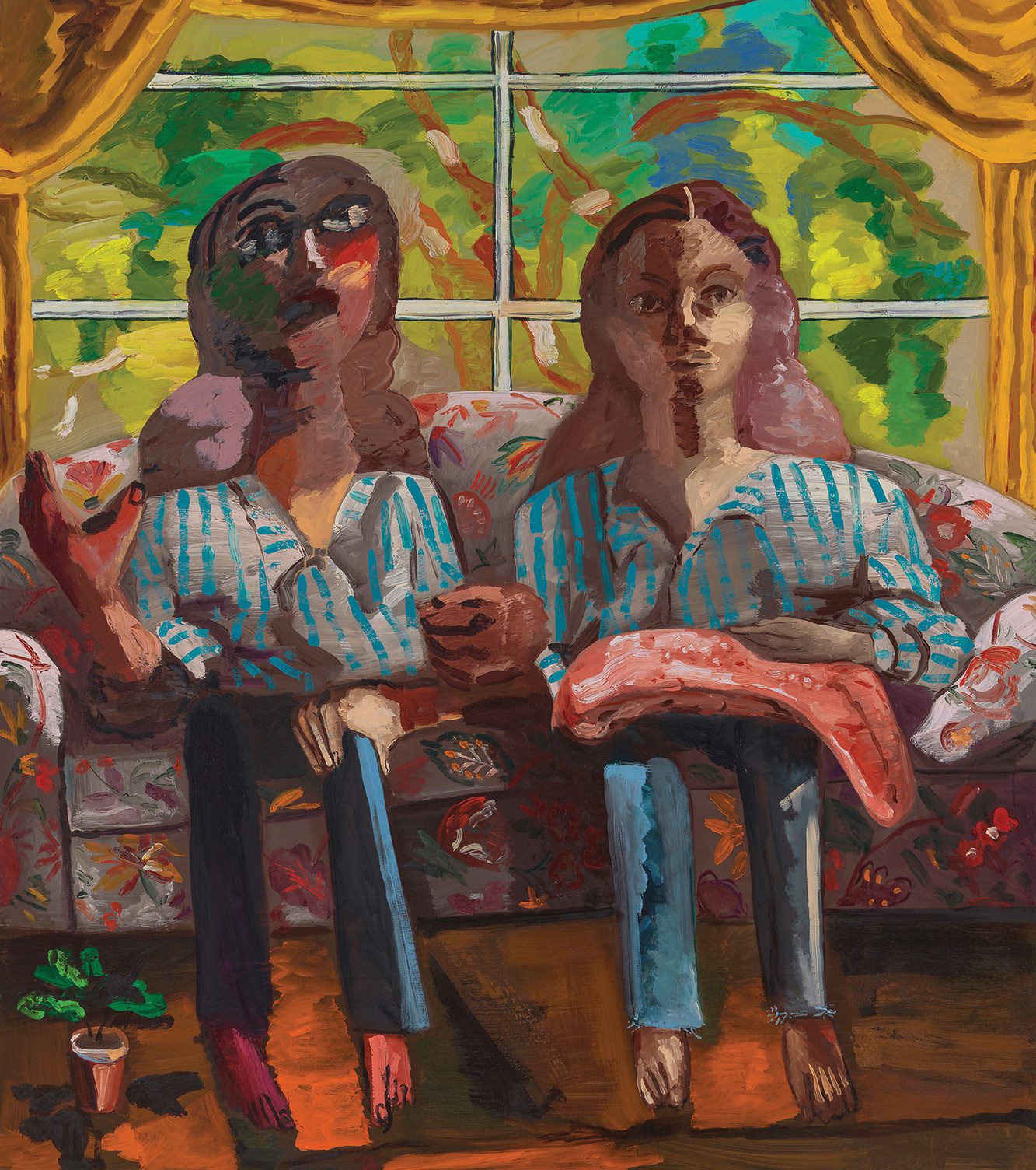 Talking Twin, 2023. Oil on canvas; 88 in. × 75 in.