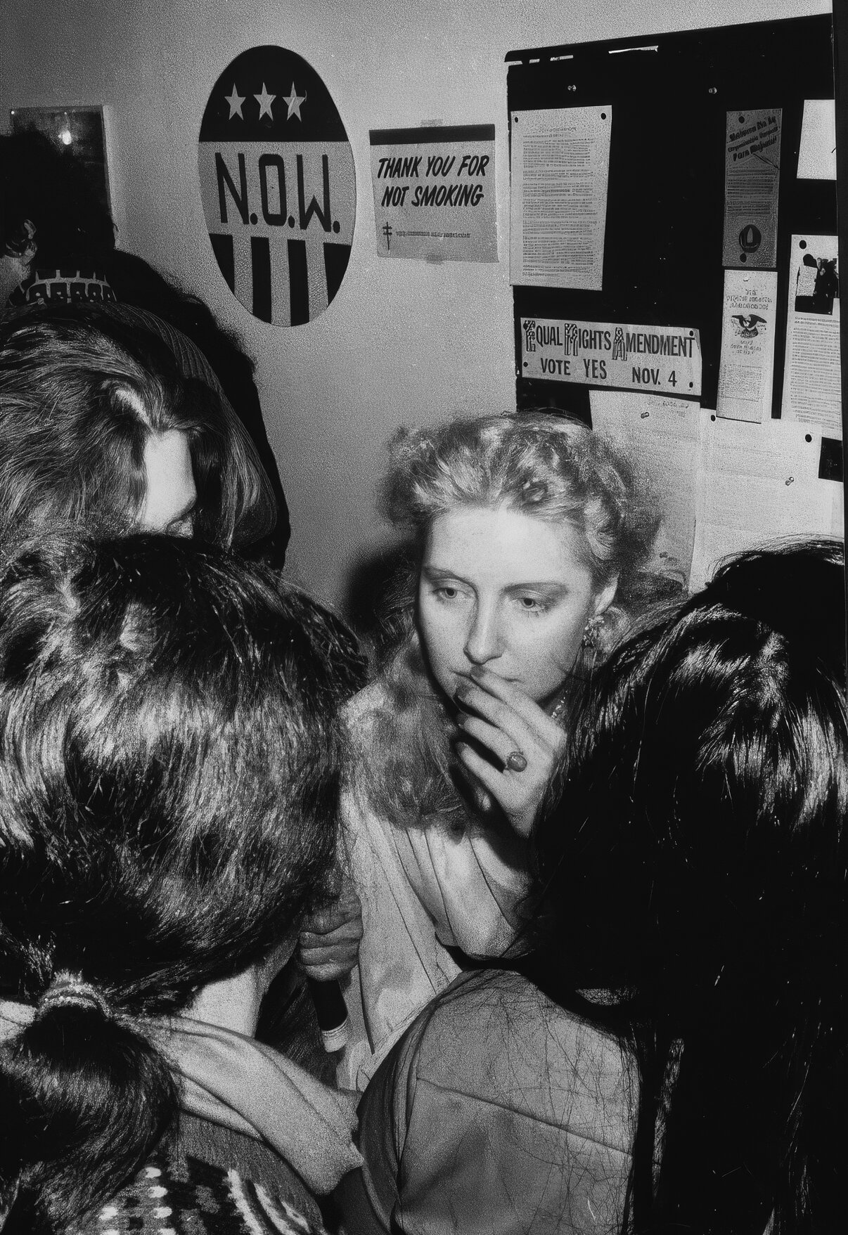 Hite at a NOW meeting, 1970s. Bettye Lane.